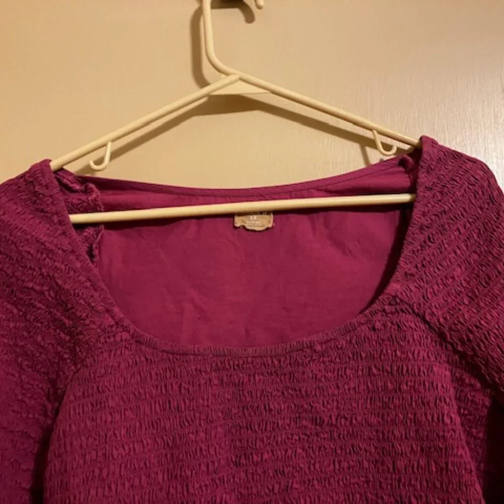 Free People Burgundy Red Peplum Top